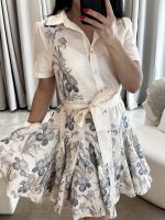 Φόρεμα μπεζ με λουλούδια - Image 3